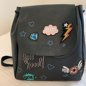 Black mini backpack